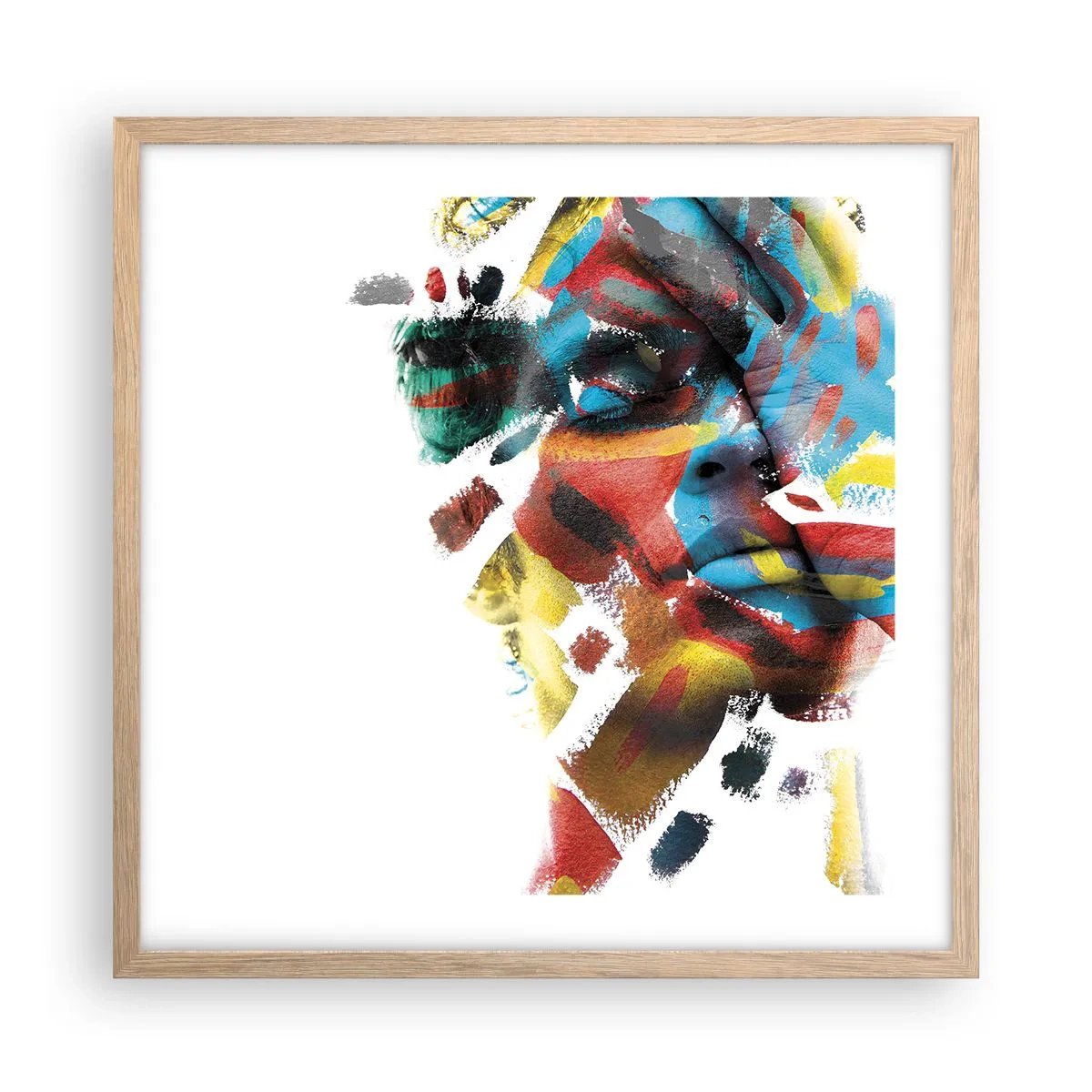 Poster in light oak frame - Colourful Personality - 50x50 cm