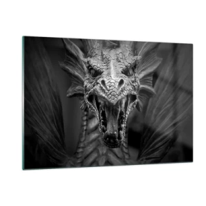 Glass picture - Fairytale Dragon in Grey - 120x80 cm