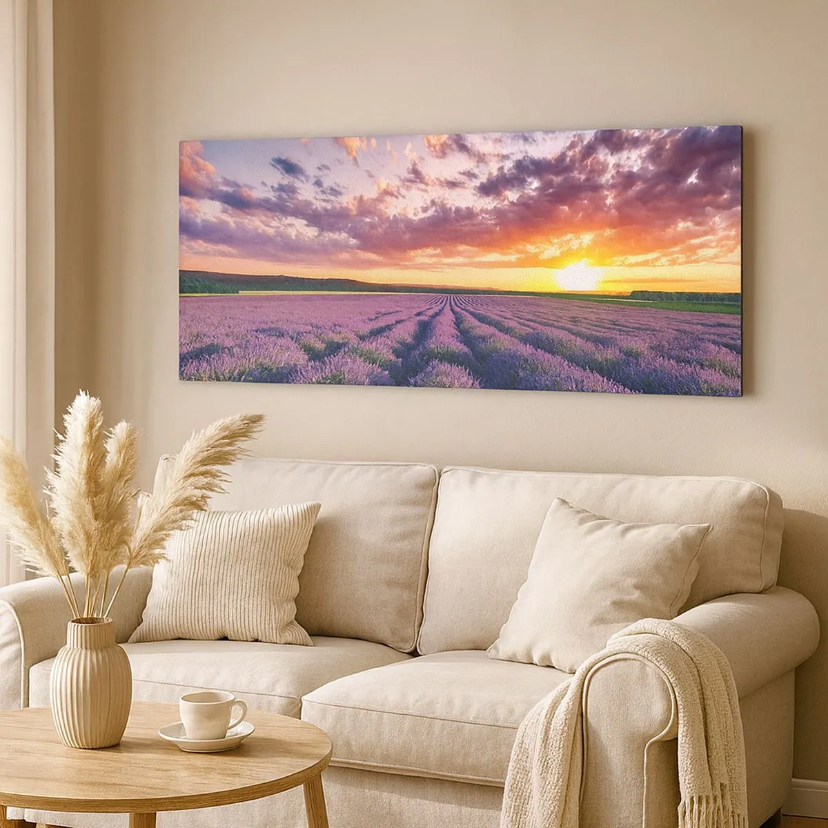 Canvas picture - Lavender World - 100x40 cm