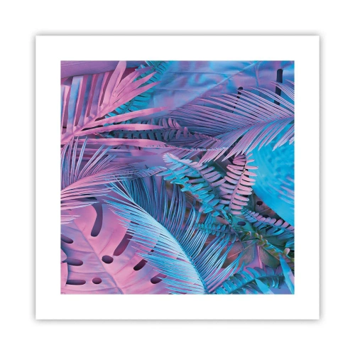 Poster - Tropics in Pink and Blue - 40x40 cm