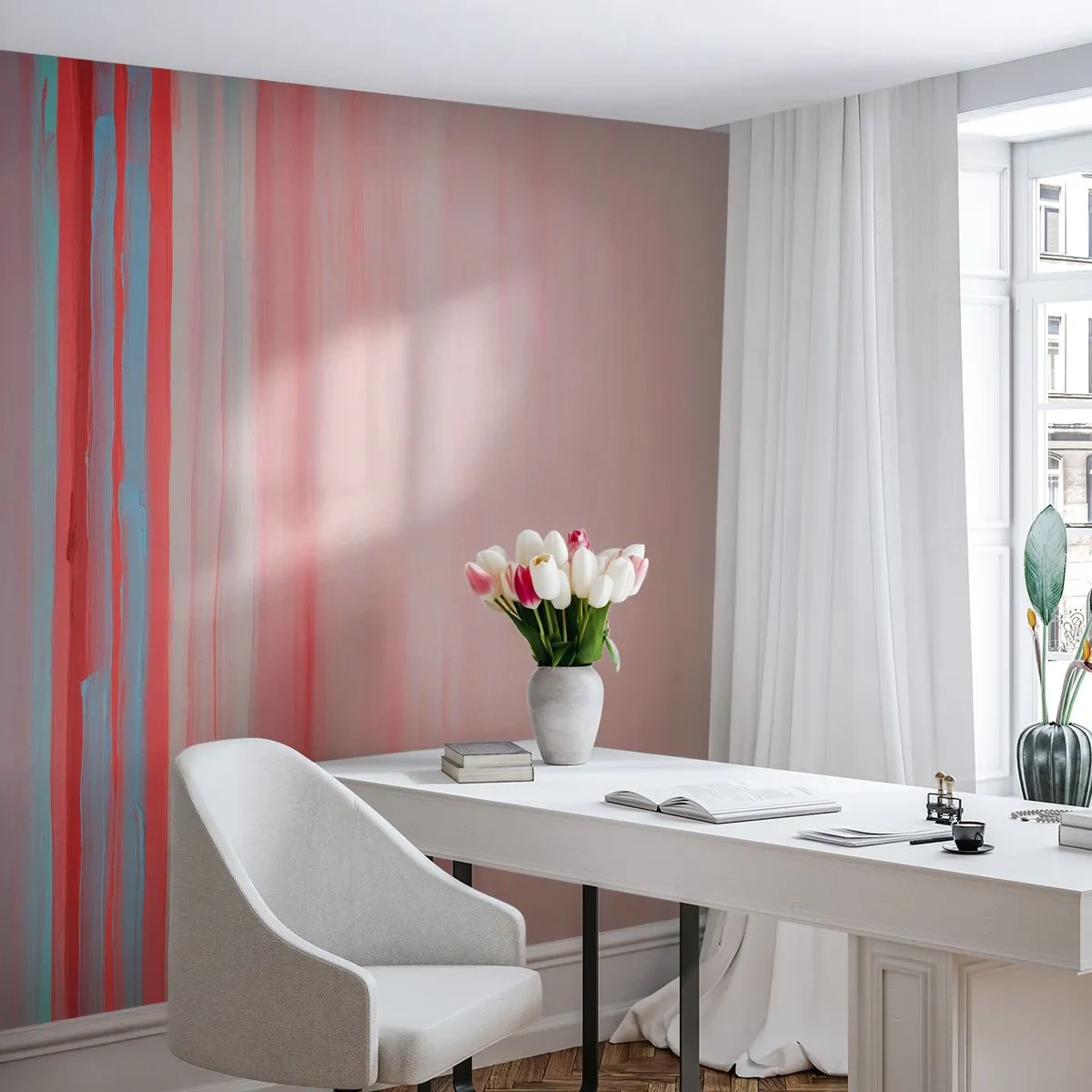 Photo Wallpaper Standard Eco - Abstract at Dawn - Pastel, Minimalistic, Piece - 200x140 cm