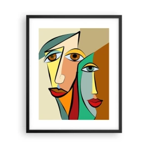 Poster in black frame - Cubist Couple - 40x50 cm