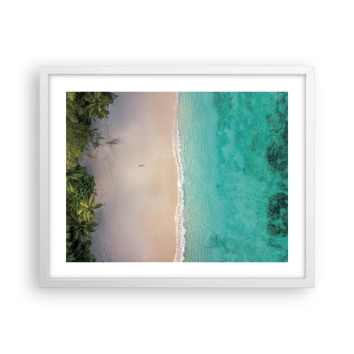 Poster in white frmae - Paradise Beach - 50x40 cm