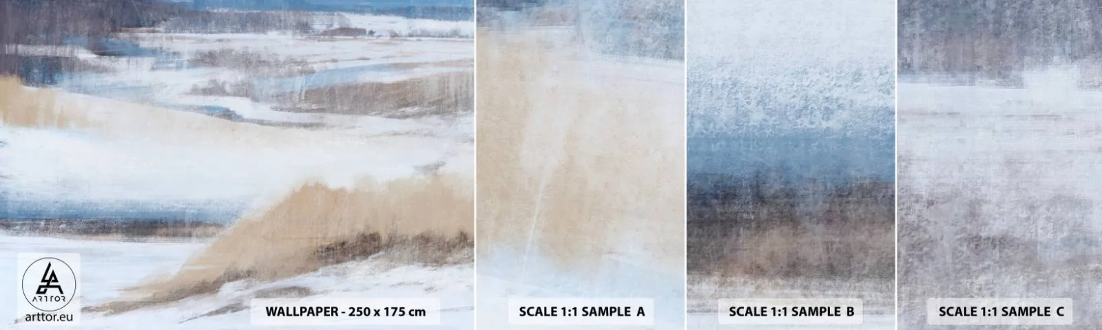 Photo Wallpaper Sample Self-Adhesive Deluxe Sticker - Winter Composition - Winter, Piece, Pastel - 100x30 cm