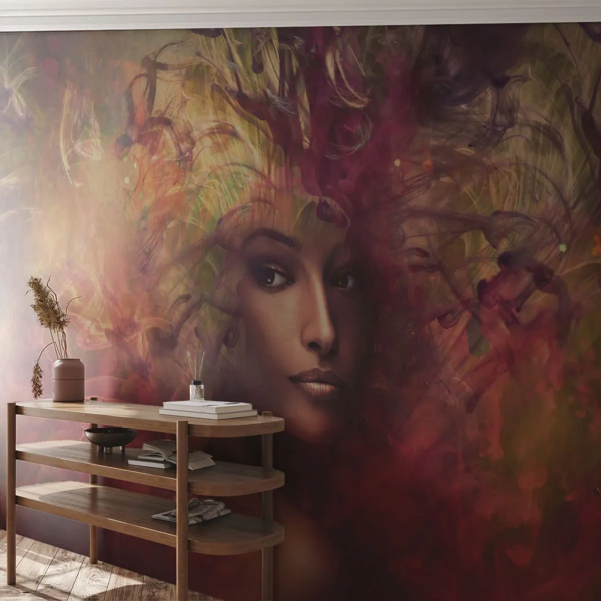 Photo Wallpaper Standard Eco - I Am Here! - Woman, Woman's Face, Body - 500x350 cm