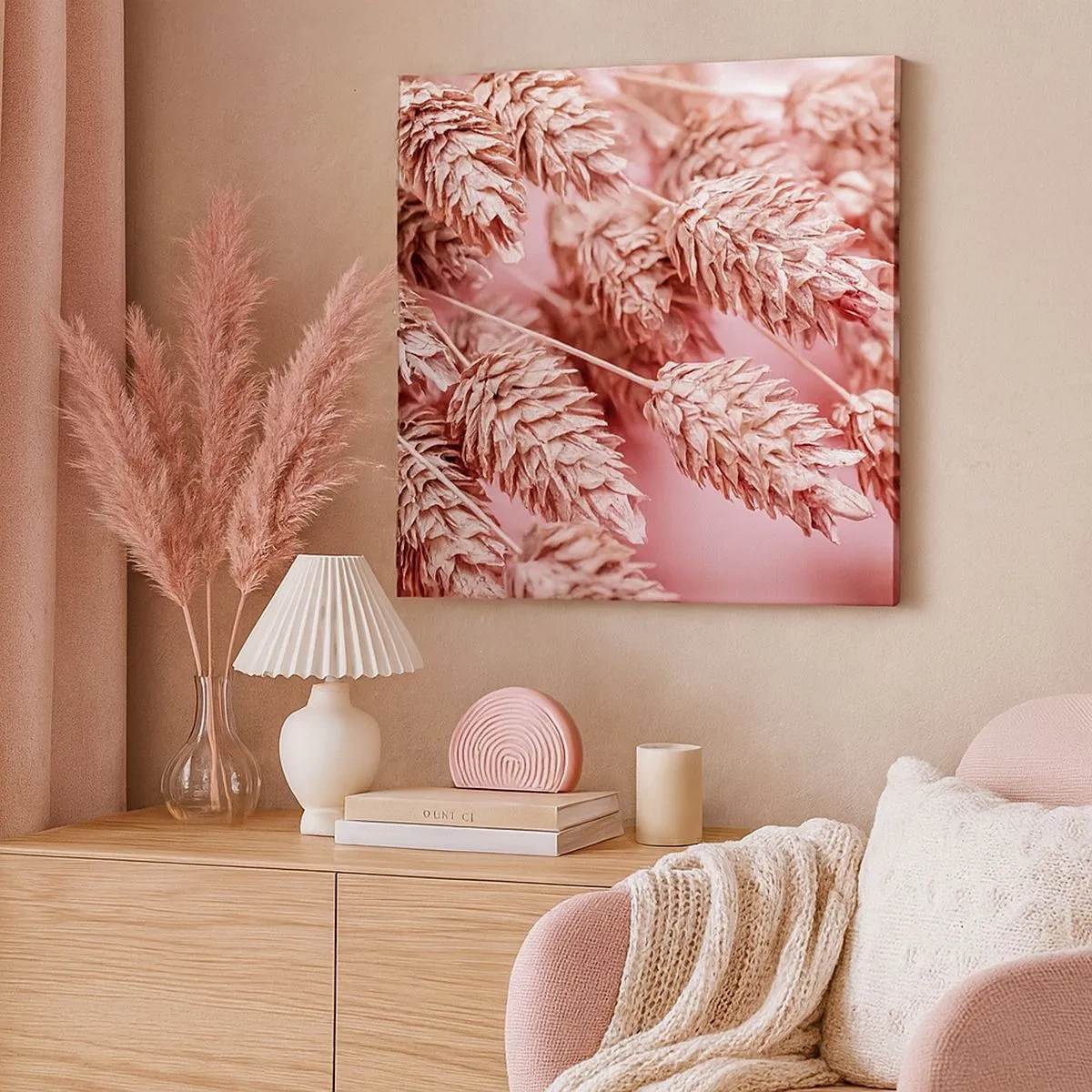 Canvas picture - Flowery Cascade in Pink - 30x30 cm