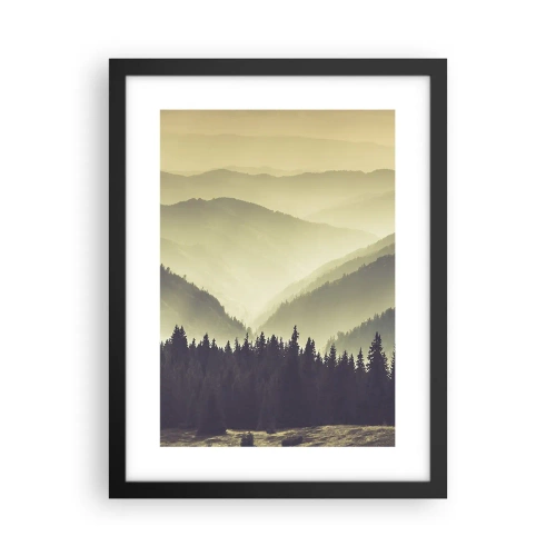 Poster in black frame - In a Faraway Land, Past the Mountains - 30x40 cm