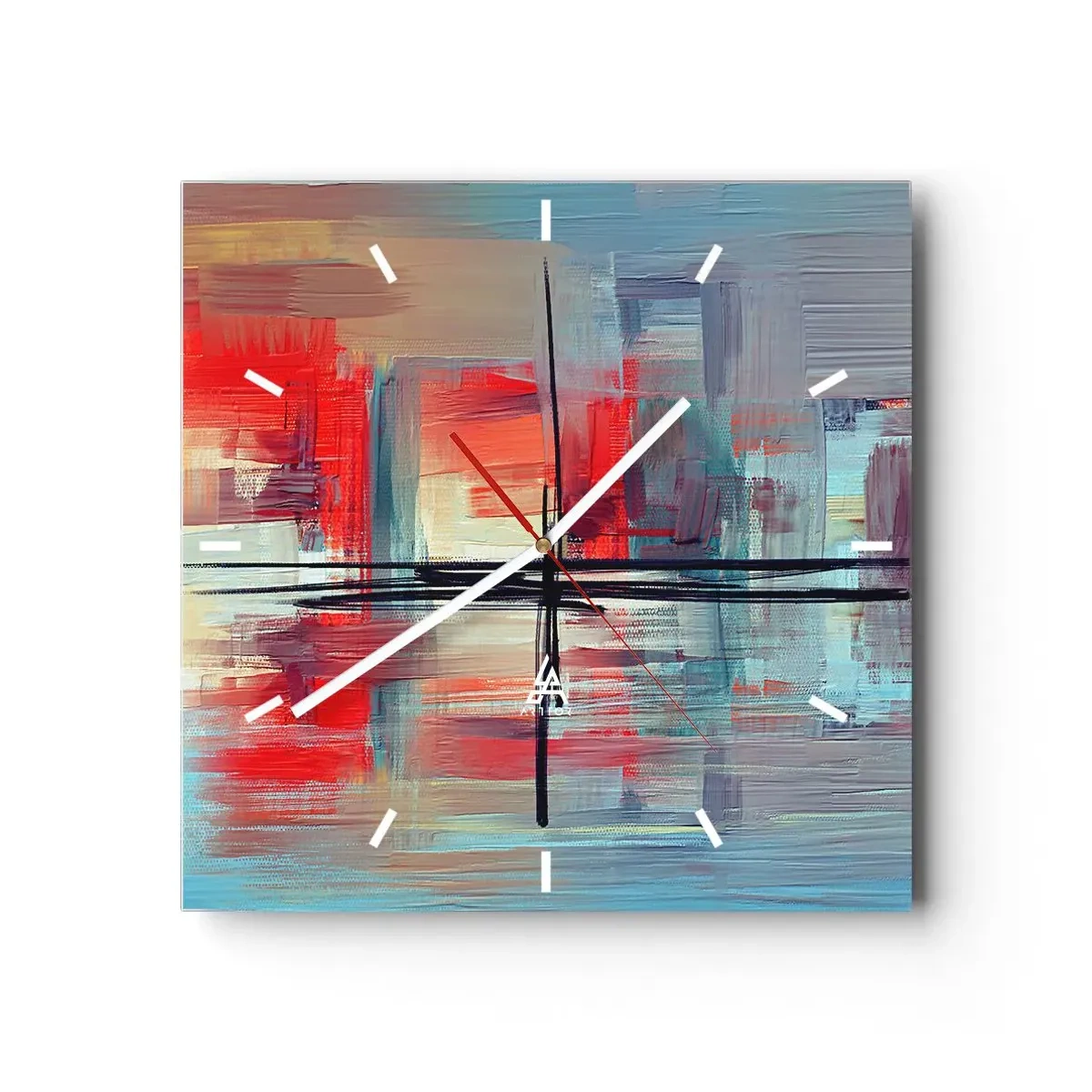 Wall clock - Clock on glass - Landscape in a foreign Dimension - 40x40 cm