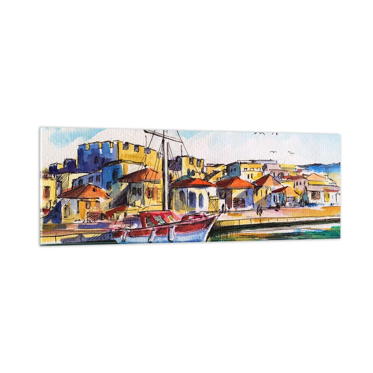 Glass picture - Rainbow Afternoon - 90x30 cm