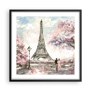 Poster in black frame - April Walk in Paris - 50x50 cm