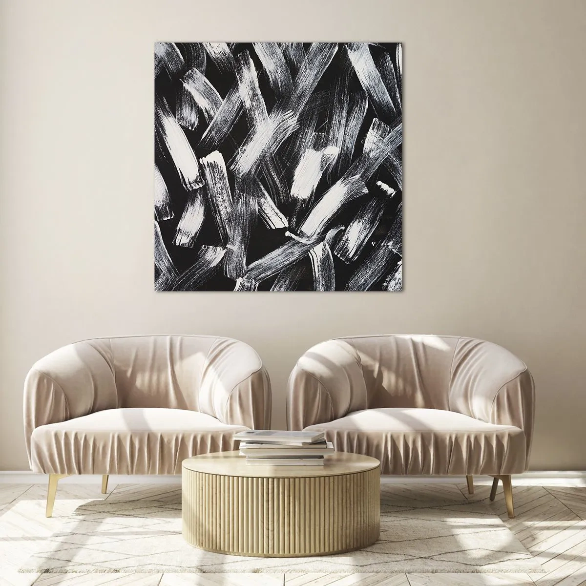 Glass picture - Abstract in Industrial Spirit - 70x70 cm