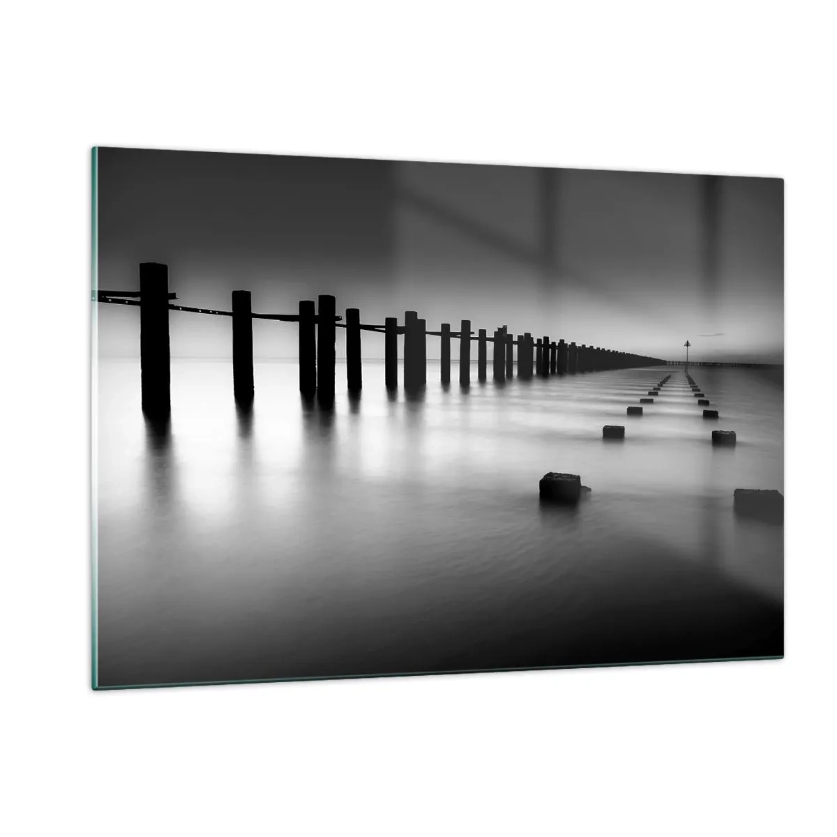 Glass picture - Grey Distance in a Fog - 120x80 cm