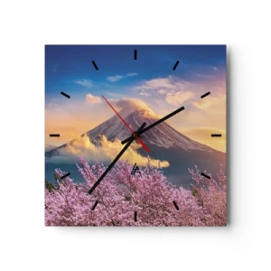 Wall clock - Clock on glass - Japanese Sanctity - 30x30 cm