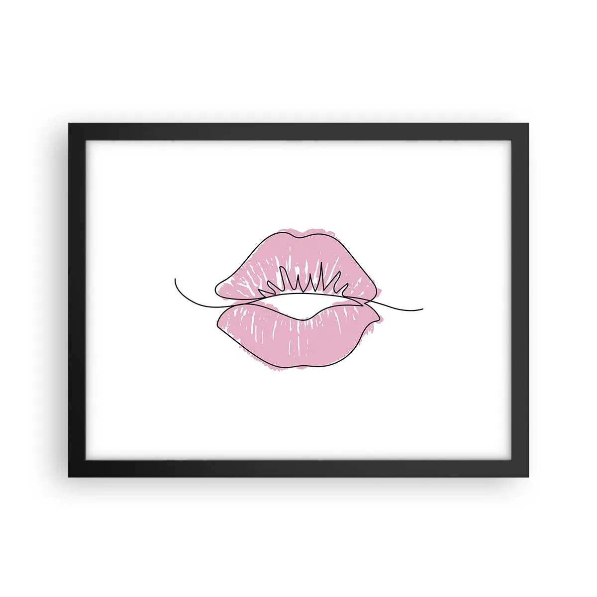 Poster in black frame - Ready for a Kiss? - 40x30 cm