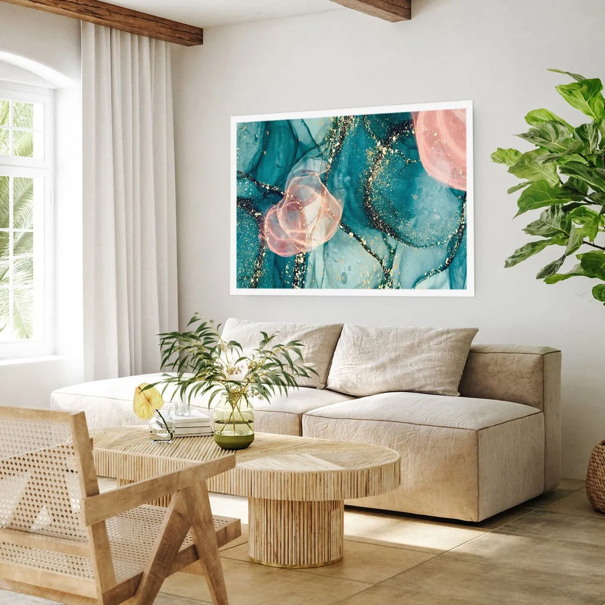 Poster - Silm Blue, Tulle Pink - 91x61 cm