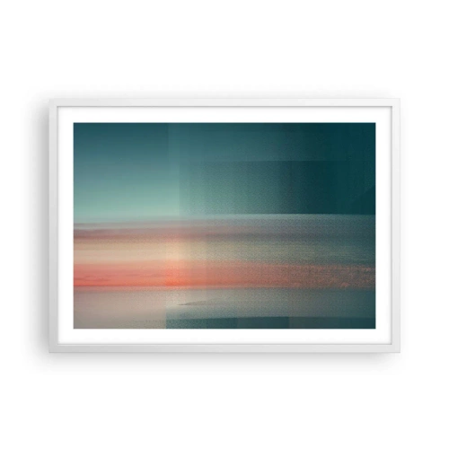 Poster in white frmae - Abstract: Light Waves - 70x50 cm