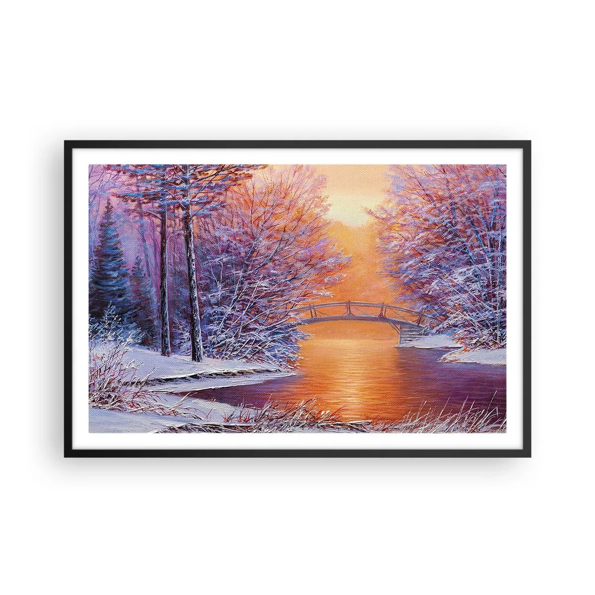 Poster in black frame - Let's Meet Here - 91x61 cm