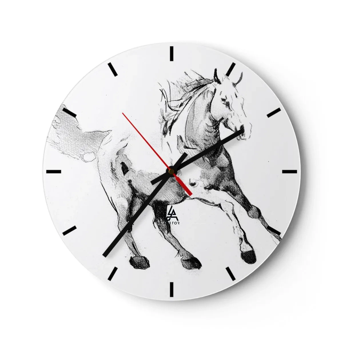 Wall clock - Clock on glass - Untamed Soul - 40x40 cm