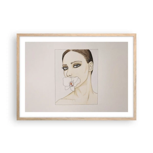 Poster in light oak frame - Symbol of Elegance and Beauty - 70x50 cm