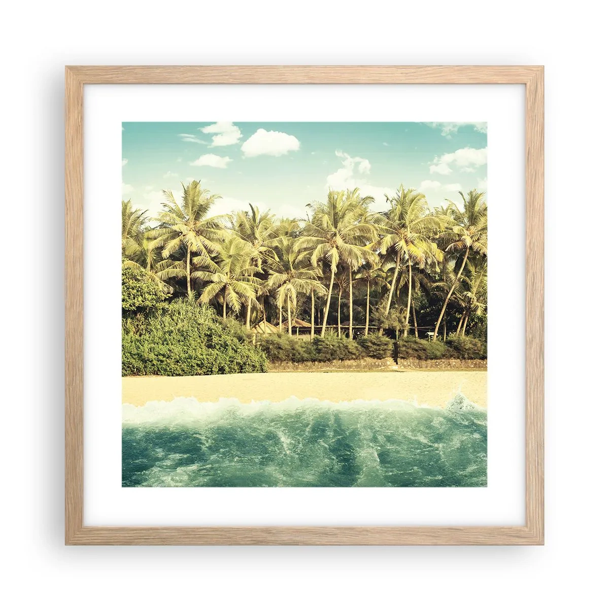 Poster in light oak frame - How about Here? - 40x40 cm