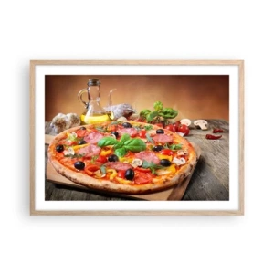 Poster in light oak frame - With a Real Italian Flavouring - 70x50 cm