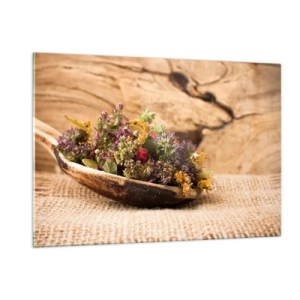 Glass picture - Colourful Flowers and Fragrant Herbs - 120x80 cm