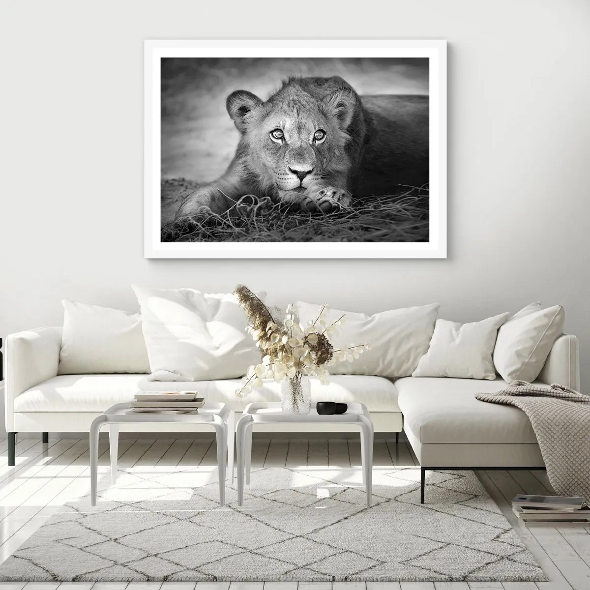 Poster in white frmae - Royal Puppy - 100x70 cm