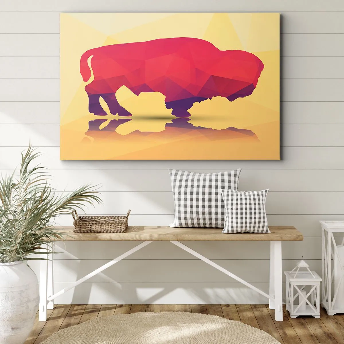Canvas picture - Amarantine Power of a Bison - 120x80 cm
