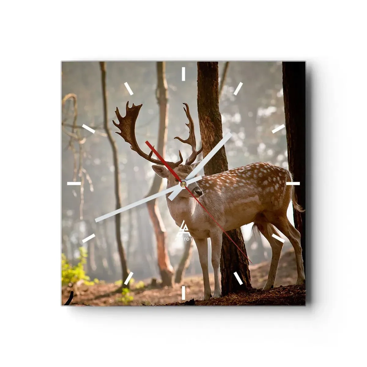 Wall clock - Clock on glass - Light of Youth - 40x40 cm