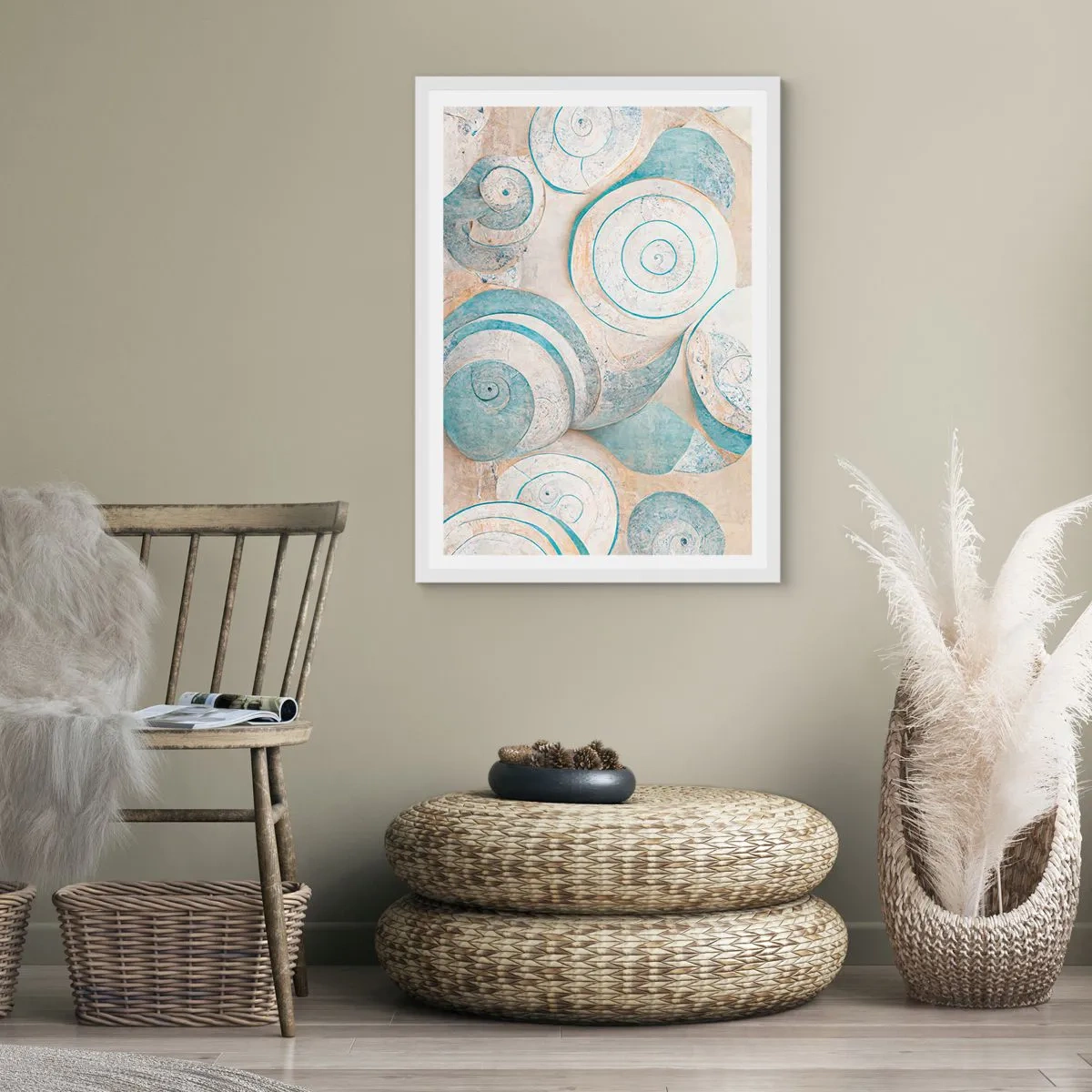 Poster in white frmae - What Does a Shell Hide? - 50x70 cm
