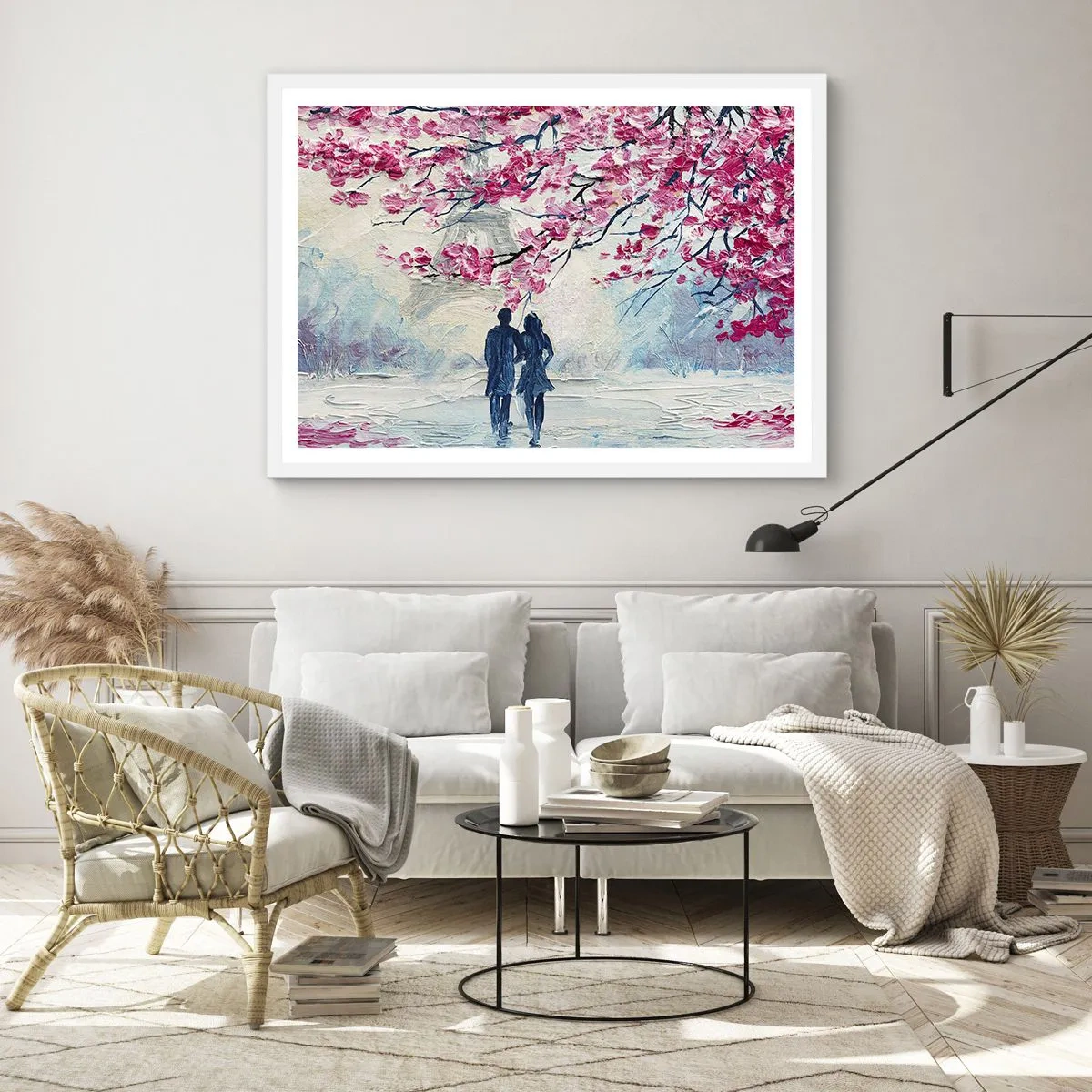 Poster in white frmae - Romantic Walk - 50x40 cm