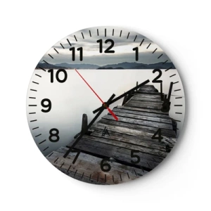 Wall clock - Clock on glass - Submerging in Tranquility - 40x40 cm