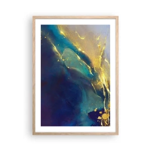 Poster in light oak frame - Golden Flood - 50x70 cm
