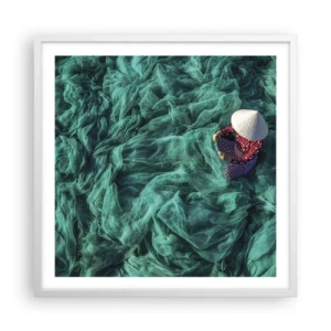 Poster in white frmae - In the Sea of Nets - 60x60 cm