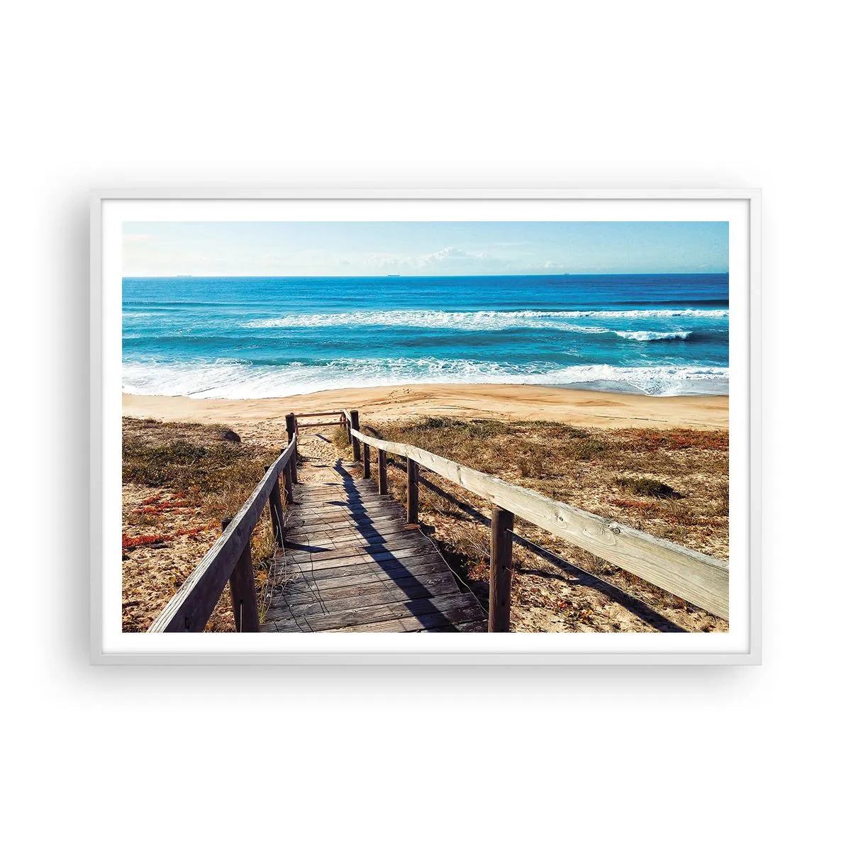 Poster in white frmae - Run! - 100x70 cm