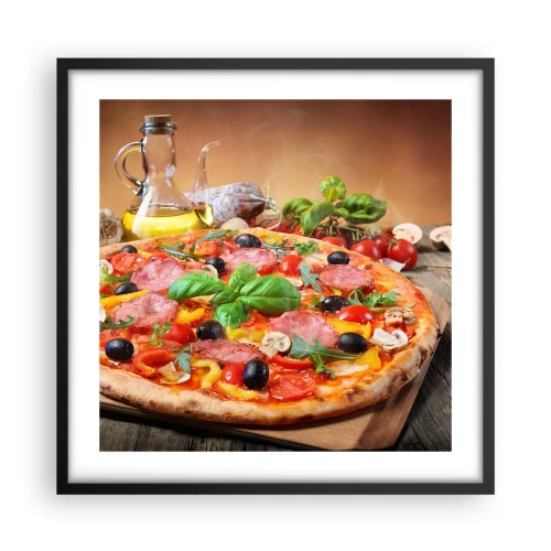Poster in black frame - With a Real Italian Flavouring - 50x50 cm