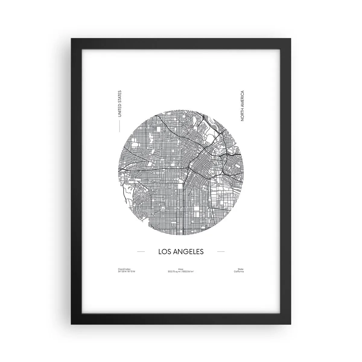 Poster in black frame - Anatomy of Los Angeles - 30x40 cm