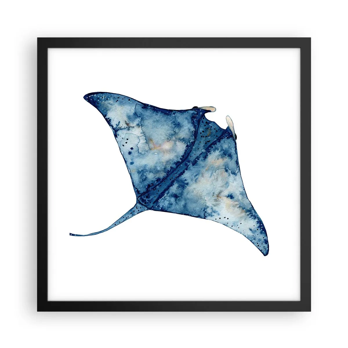 Poster in black frame - Life In Blue - 40x40 cm