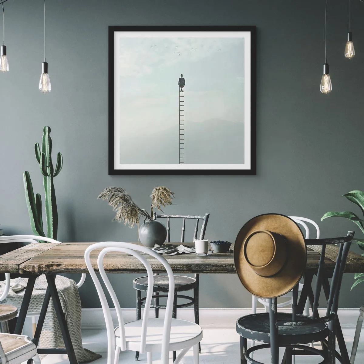 Poster in black frame - Rise above It - 40x40 cm