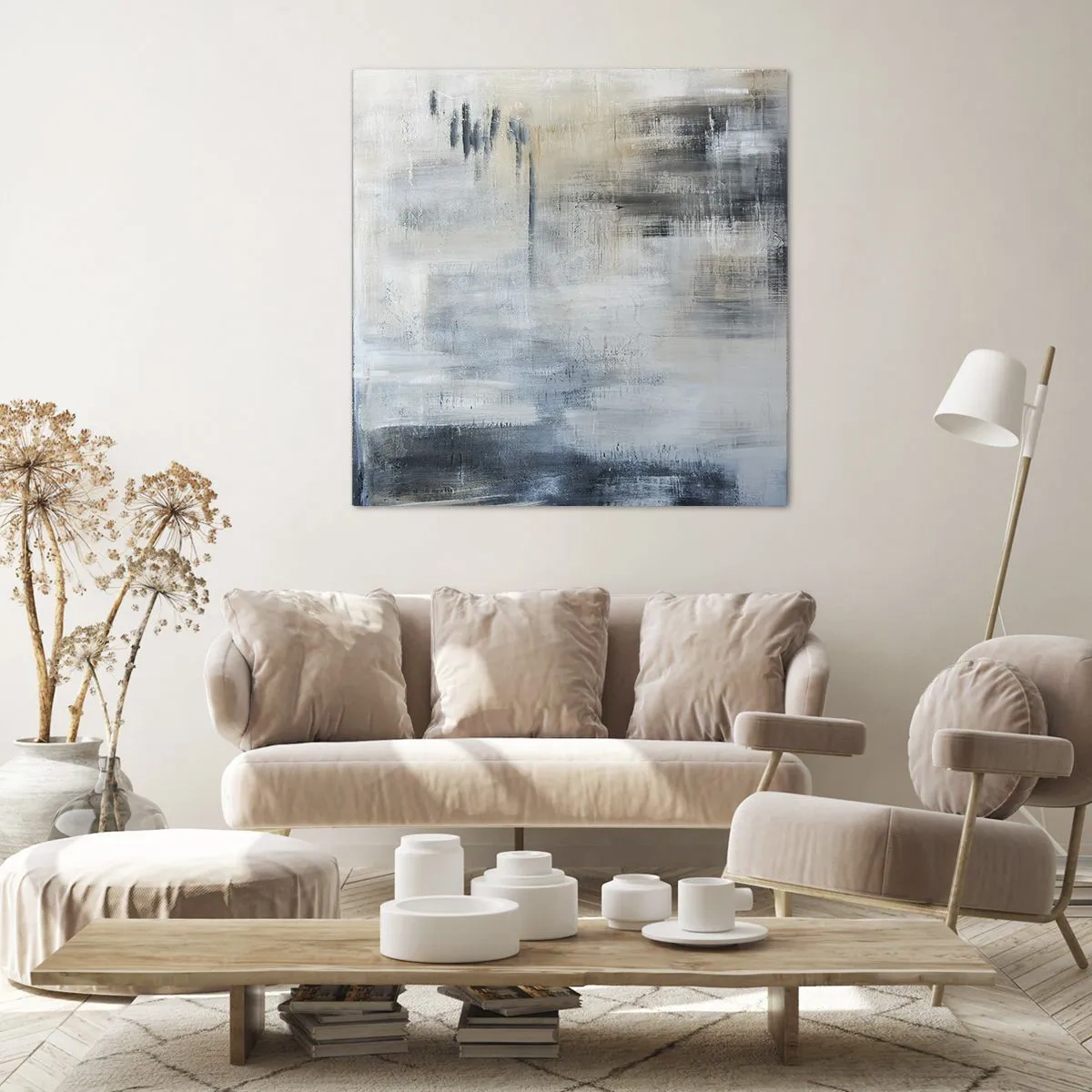 Canvas picture - Behind the Curtain of Blue - 60x60 cm