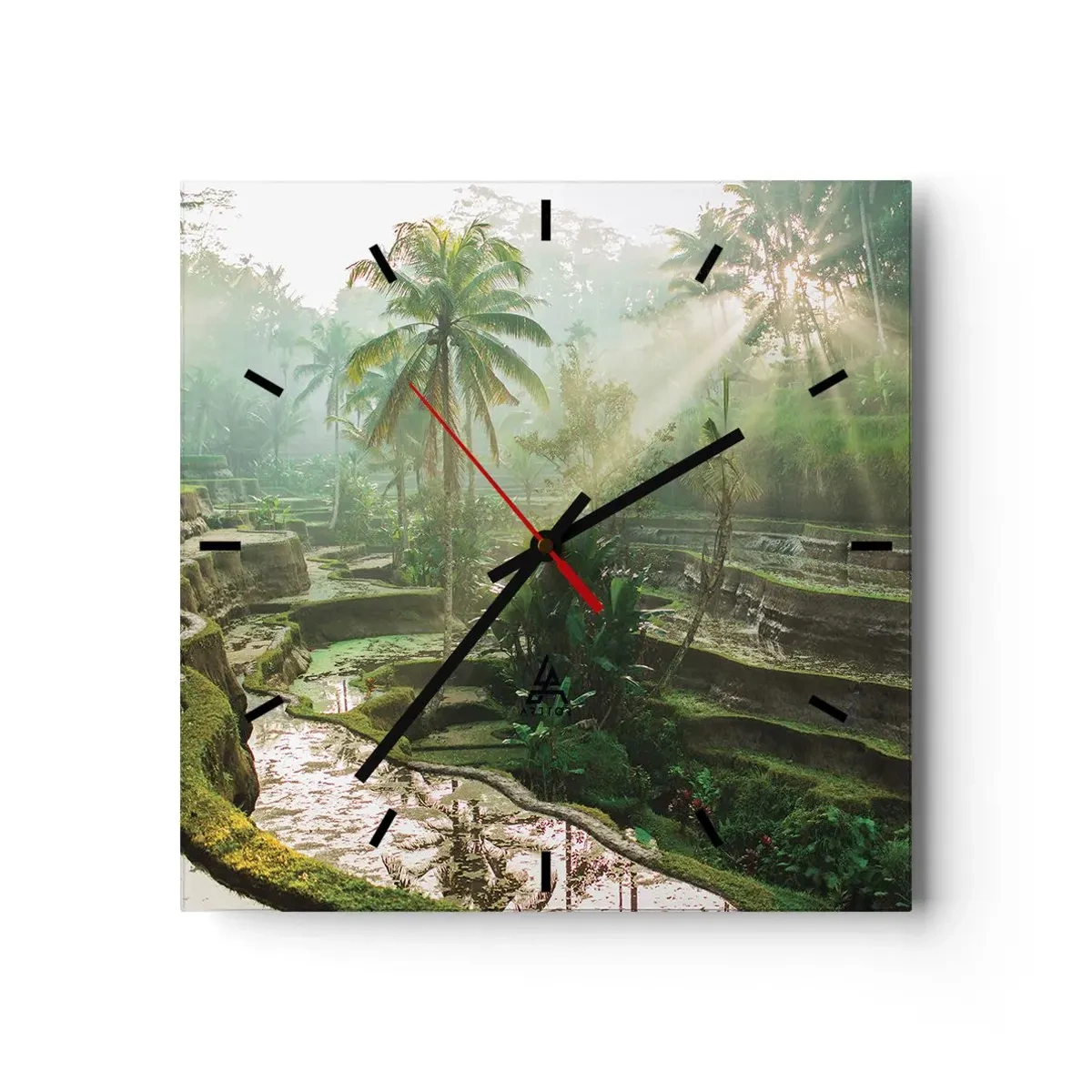 Wall clock - Clock on glass - Maturing in the Sun - 30x30 cm