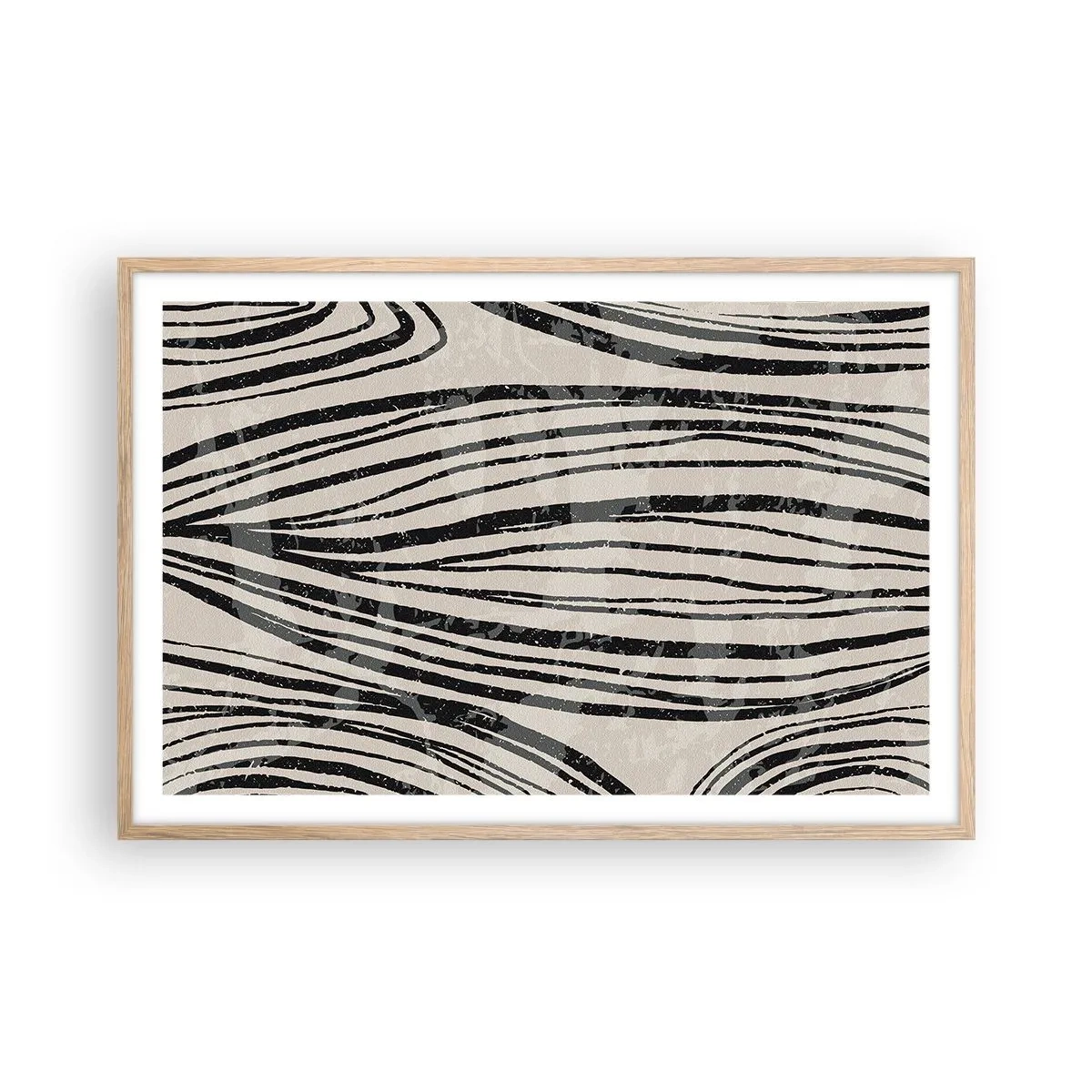 Poster in light oak frame - Spillover of Lines - 91x61 cm