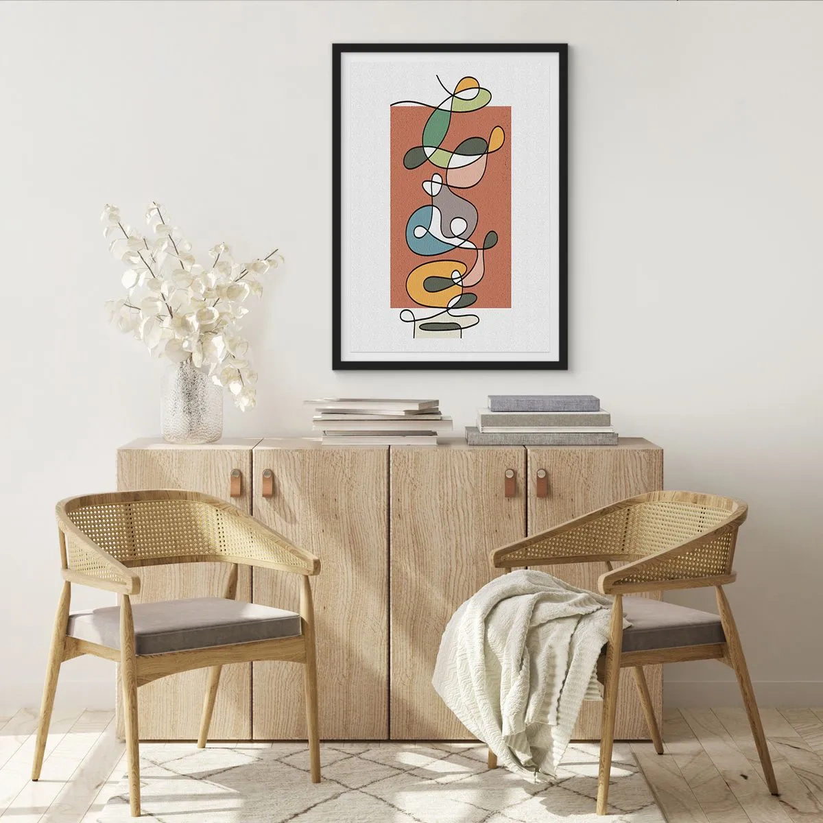 Poster in black frame - Abstract: Colourful Dance - 50x70 cm