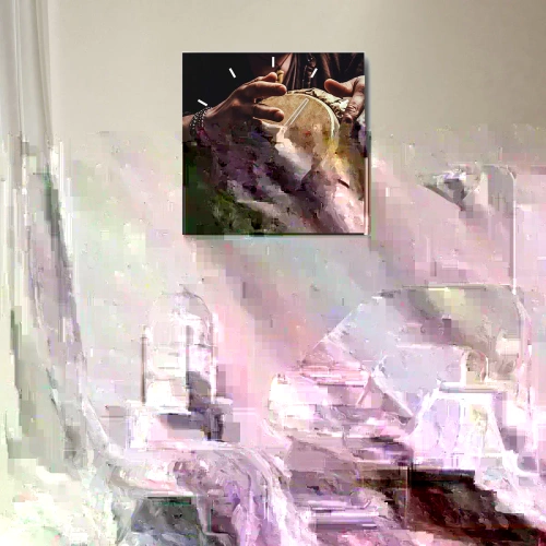 Wall clock - Clock on glass - In the Rhythm of the Heart - 40x40 cm