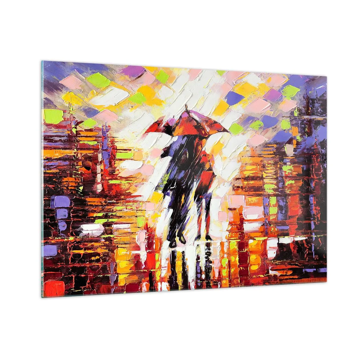 Glass picture - Together through Night and Rain - 100x70 cm