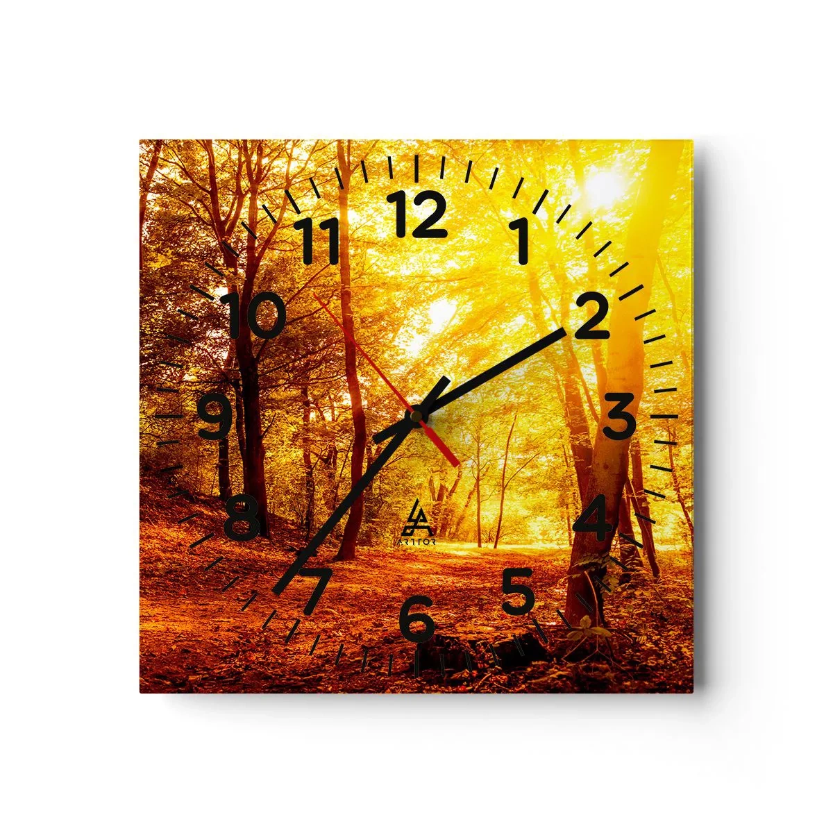 Wall clock - Clock on glass - Towards Golden Plain - 40x40 cm