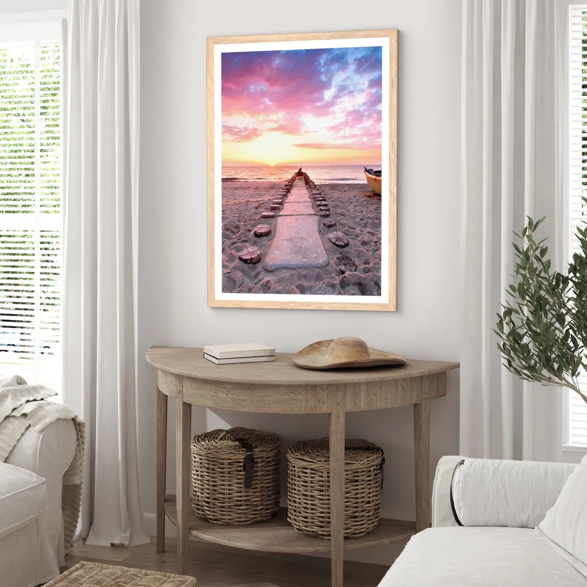 Poster in light oak frame - Moments of Profound Experience - 40x50 cm