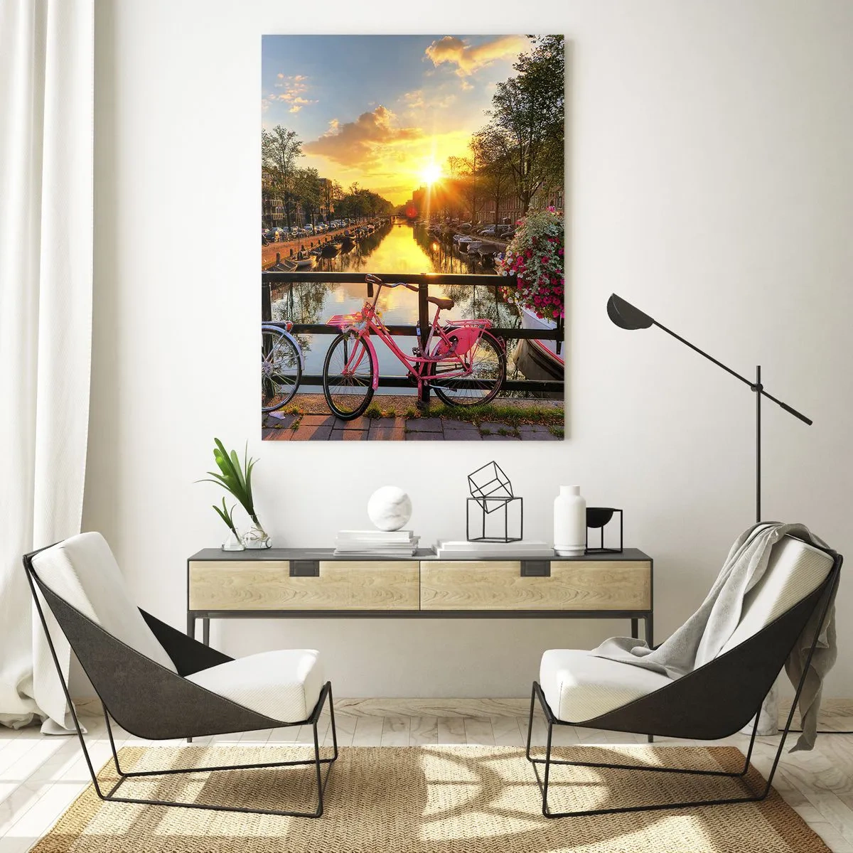 Glass picture - Spring Morning in Amsterdam - 50x70 cm