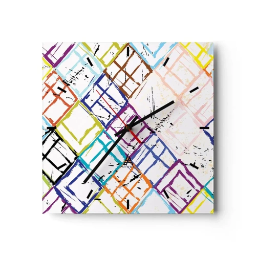 Wall clock - Clock on glass - Cells to Rent - 30x30 cm