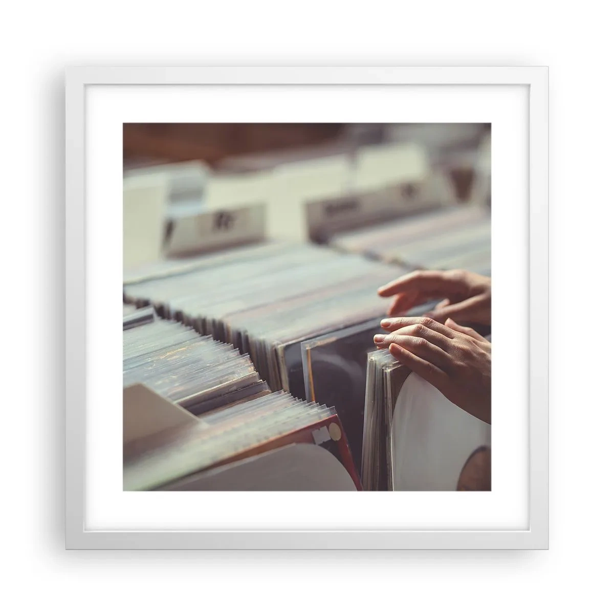 Poster in white frmae - In Search of Good Vibes - 40x40 cm